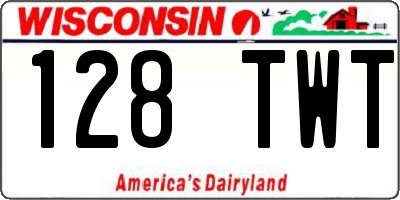 WI license plate 128TWT
