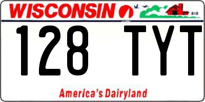 WI license plate 128TYT