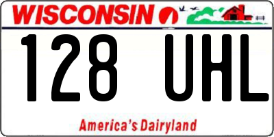 WI license plate 128UHL