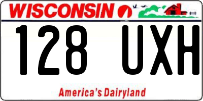 WI license plate 128UXH