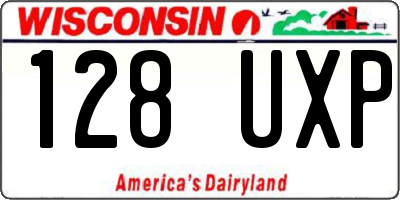 WI license plate 128UXP