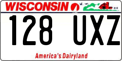 WI license plate 128UXZ