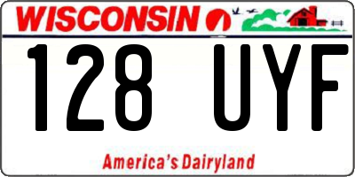 WI license plate 128UYF