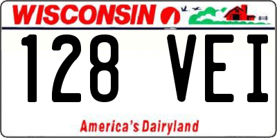 WI license plate 128VEI