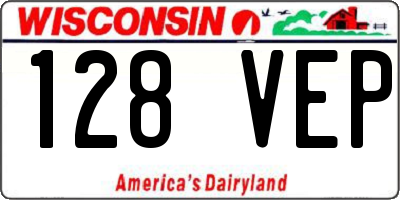 WI license plate 128VEP