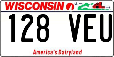 WI license plate 128VEU