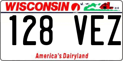 WI license plate 128VEZ