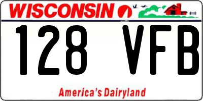 WI license plate 128VFB