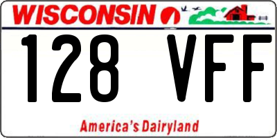WI license plate 128VFF