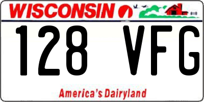 WI license plate 128VFG