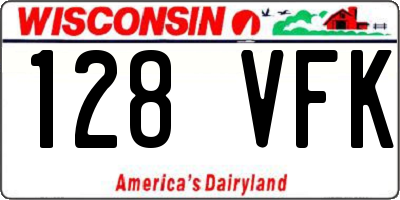 WI license plate 128VFK