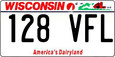 WI license plate 128VFL