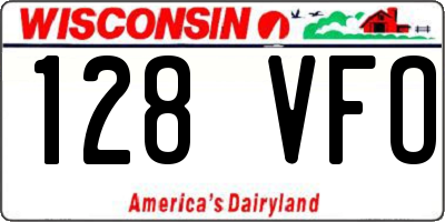 WI license plate 128VFO
