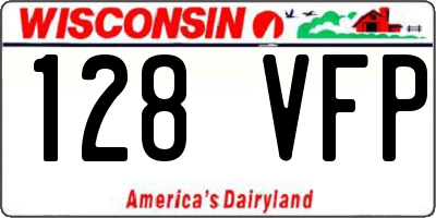 WI license plate 128VFP