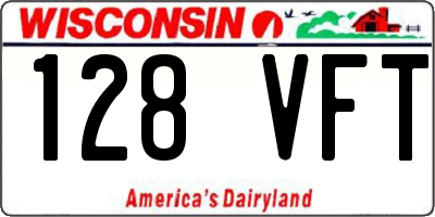 WI license plate 128VFT