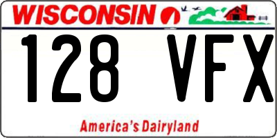 WI license plate 128VFX