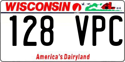 WI license plate 128VPC