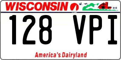 WI license plate 128VPI