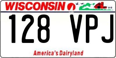 WI license plate 128VPJ