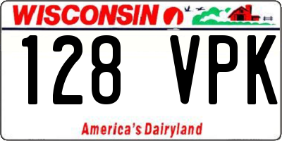 WI license plate 128VPK