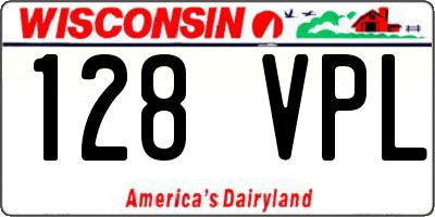 WI license plate 128VPL