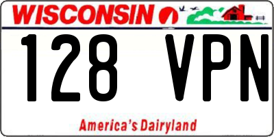 WI license plate 128VPN