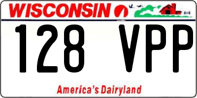 WI license plate 128VPP