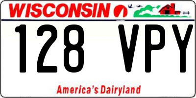 WI license plate 128VPY