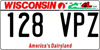 WI license plate 128VPZ