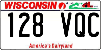 WI license plate 128VQC