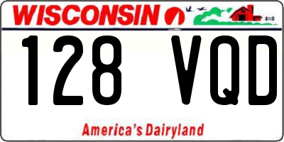 WI license plate 128VQD