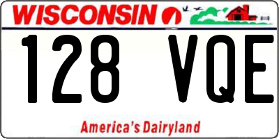 WI license plate 128VQE