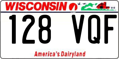 WI license plate 128VQF