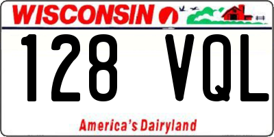WI license plate 128VQL