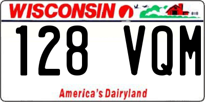 WI license plate 128VQM