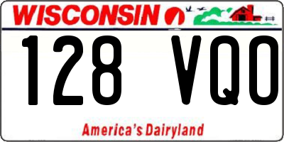 WI license plate 128VQO