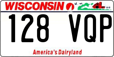 WI license plate 128VQP