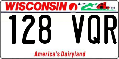 WI license plate 128VQR