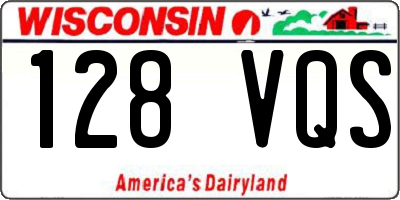 WI license plate 128VQS