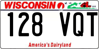 WI license plate 128VQT