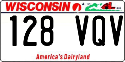 WI license plate 128VQV