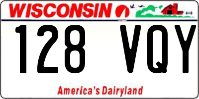 WI license plate 128VQY