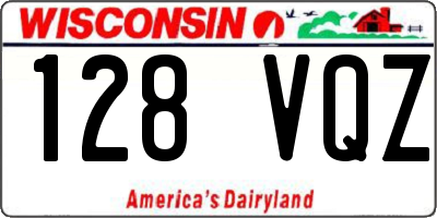 WI license plate 128VQZ