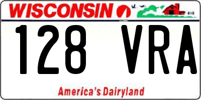 WI license plate 128VRA