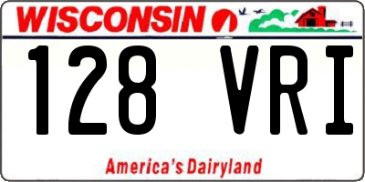 WI license plate 128VRI