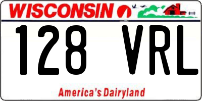 WI license plate 128VRL