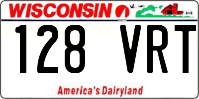 WI license plate 128VRT