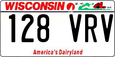 WI license plate 128VRV
