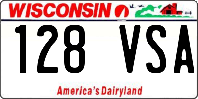 WI license plate 128VSA