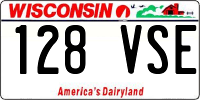 WI license plate 128VSE
